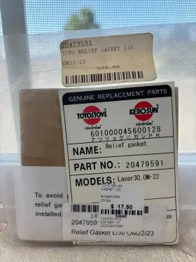 20479591 Toyotomi Relief Gasket Models Laser30 Om-22 Part Number