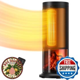 Trustech B0c9zp4b87 17 Inch Tower Space Heater 1500w Oscillating Portable Thermostat Remote Ind