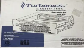 Turbonics 810000970551 8 400-btu Kick Space Heater 25 Inch D With Built-in Fan Gently Blow T-84 Nib