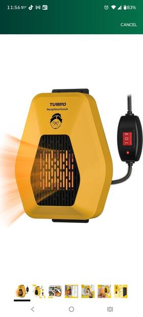 Turbro 313048797772 800-watt 10.6 Inch H Electric Ceramic Space Heater Neighborhood Dog House