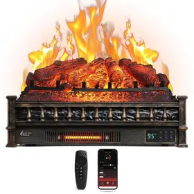 Ef26-pb Turbro 1500-watt Eternal Flame 26 Inch Infrared Quartz Electric Log Heater Realistic