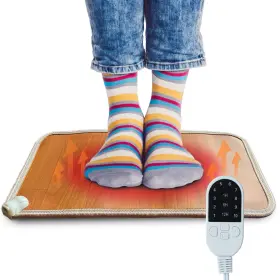 19.7x11.8in Tusho B0csc53jl1 Electric Heated Floor Mat Under Desk - Foot Warmer Pad