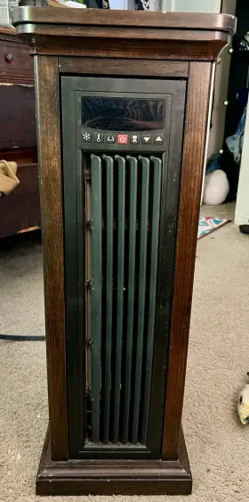 60j71ara Twin Star Electric Portable Space Heater Wood Cabinet Timer