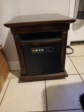 Twinstar 9q1071ara Duraflame Electric Space Heater On Wheels Wooden Cabinet Infrared Quartz