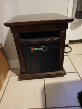 9q1071ara Twinstar Duraflame Electric Space Heater On Wheels Wooden Cabinet Infrared Quartz