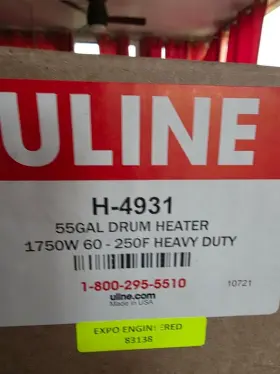 Heater-55 U-line H-4931 Drum Gallon Uline Heavy Duty Steel 60 - 250f