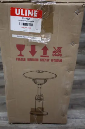 H-5221 U-line Uline Tabletop Outdoor Patio Heater Propane 11000 Btu 34 Inch T