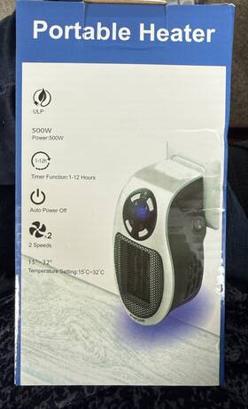 Ulp Ulp-500w 500w Plug-in Wall Portable Heater 12hr Timer Auto Shut-off 2 Heat White