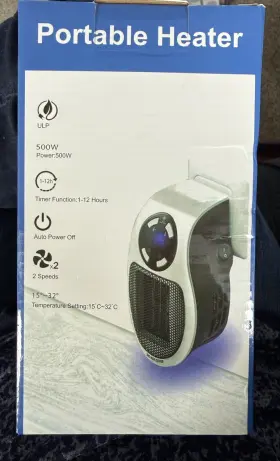 Ulp-500w Ulp 500w Plug-in Wall Portable Heater 12hr Timer Auto Shut-off 2 Heat White