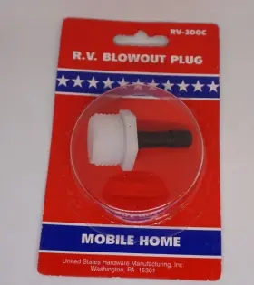 Rv-200c Us Hardware Black/white 50 Psi Plastic Blow Out Plug 3/4 Inch Dia