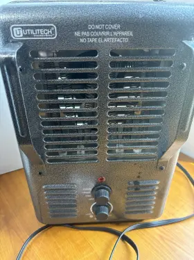 3125218 Utilitech 0485218 Utility Electric Fan Space Heater W Thermostat H-3013 1500watt