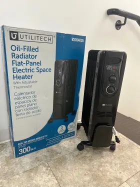 3764035 Utilitech Oil Filled Radiator Flat Panel Electric Space Heater