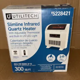 5228421 Utilitech Slimline Infrared Quartz Heater 300 Sq Ft