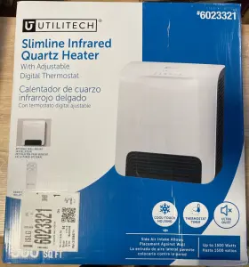6023321 Utilitech Slimline Infrared Quartz Heater