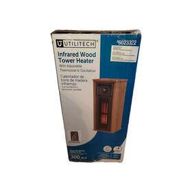 Utilitech 810072410924 1500 Watt Infrared Tower Indoor Electric Space Heater W Thermostat