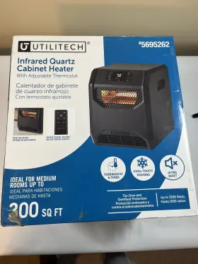 Utilitech 971358491458 Up To 1500-watt Infrared Cabinet Indoor Electric Space Heater