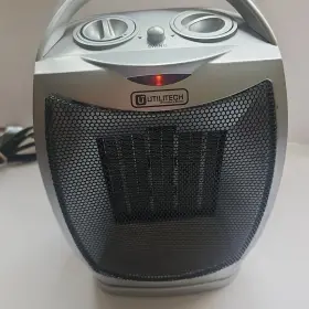 H-7222 Utilitech Portable Ceramic Space Heater 1500w 120v Gray Fast Heat