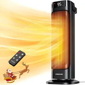 Vagkri 977655669033 24 Inch Space Heater For Indoor Use Fast Ceramic With Remote And Thermost