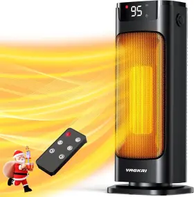 Va-ht02 Vagkri Space Heater 1500w Portable Electric Thermostat Remote 3 Modes Timer 16 Inch