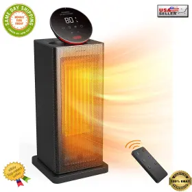 Mg12qn Vazzidea 1500w Oscillating Portable Electric Heater With Eco Temperature Control And Remote