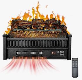 Vevor 197988150442 Electric Fireplace Log Insert 20 Inch -vevor-new-1500w Heater With Remote And 3d Flame