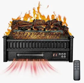 Vevor 197988150442 Electric Fireplace Log Insert 20 Inch -vevor-new-1500w Heater With Remote And 3d Flame