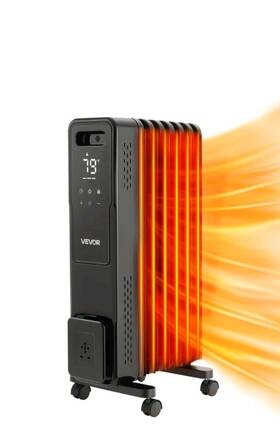 Vevor Hd972d Electric Oil Radiator 1500w Radiant Heater With Double U-shaped Heating