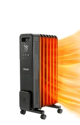 Hd972d Vevor Electric Oil Radiator 1500w Radiant Heater With Double U-shaped Heating