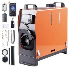Vevor Zcjrqls12v5kwq0w3v9 Diesel Air Heater All-in-one 12v 8kw Bluetooth App Lcd For Car Rv Indoors