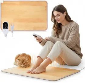 Anb-vihose-5613 Vihose Pvc 110v Heated Floor Mat Heater For Foot Carbon 31.5 X 20 Inch Brown
