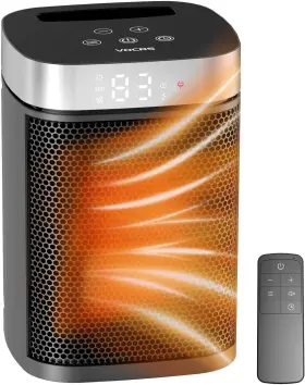 Ptc-903b Vocrs Small Portable Space Heater For Indoor Use Electric With Thermostat Black