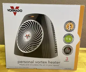 Eh1-0092-69 Vornado Evh201 Personal Vortex Space Heater Black Energy Saver 750w Heat New