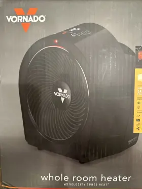 Eh1-0160-06 Vornado Velocity 3r 1500w Whole Room Space Heater - Black New Open Box