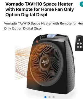 Tavh10 Vornado Space Heater With Remote For Home Fan Only Option Digital Di