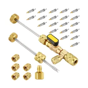 It0377-mdus Wadeo Valve Core Remover Tool Hvac With Dual Size Sae 1/4 And 5/16 Port 20 Pcs