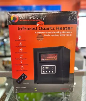 4003094 Warm Living Warm-living Infrared Tech 1500w 4-element Heater-remote Cont-dig Display With Timer
