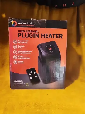 Wl-sph-22 Warm Living Warm-living 400w Programmable Plugin Heater With Remote Control Built In Thermostat