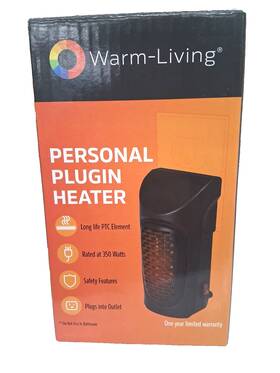 Warm Living Wl5m Warm-living 350w Plugin Mini Heater Overheat Safety Shutoff Heats Small Room