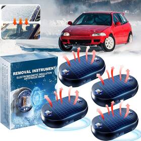 Weraeraw 445005260296 4pcs Antifreeze Electromagnetic Car Snow Removal Device Solar C