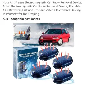 Weraeraw 607605229227 4pcs Antifreeze Electromagnetic Car Snow Removal Device Solar C