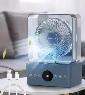 W-ac02  Wesapor Portable Air Conditioners Cooling Fan With 3600mah Battery Quiet 3 Speedsa2