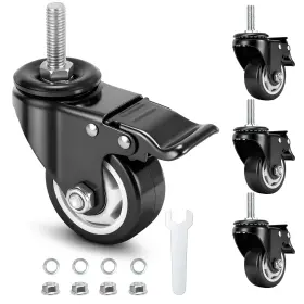 Skzx3-w Wharstm Skzx3-w/h04 3 Inch Caster Wheels Casters Set Of 4 1/2 -13 X 1 Screw Diameter Scre