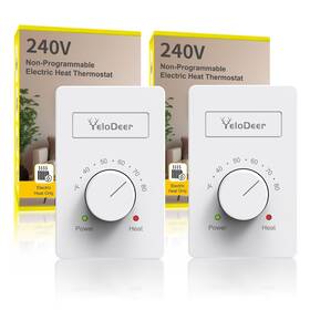 Yelodeer 4494 2 Pcs 240 V Only 4-wire Manual Electric Baseboard Heater 240v White