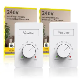 4494 Yelodeer 2 Pcs 240 V Only 4-wire Manual Electric Baseboard Heater 240v White