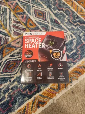 Zenheater 733810441632 Zen Heater Plug In Personal Space 400 Watts Led Display Auto Shut Off