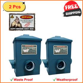 Zinzinuler 6354057 Chicken Feeder Hanging Automatic Chick Feeders Coop Accessories 2 Pcs