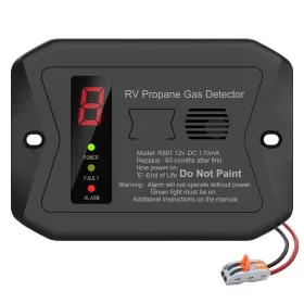 R501 Zkmiles Rv Propane Gas Detector 12v Dc 85db Alarm Digital Display Surface/flush M