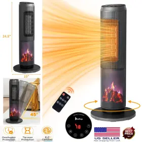 Zokop23l44 Zokop Electric Space Tower Heater 1500w Adjustable Thermostat Timer W Remote Control