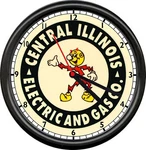 Reddy Kilowatt Central Illinois Electric And Gas Company Service Sign Wall Clock New. Price: $26.95.