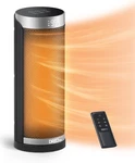 16-INCH Ceramic Heater: Bedroom Comfort, Thermostat, Remote, Safety, 12H Timer New. Price: $124.36.